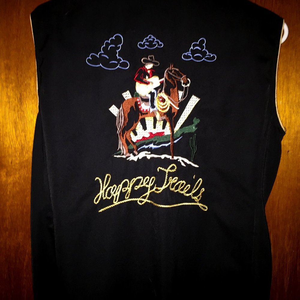 Scully Women's Sleeveless Western Snap Close Top "Happy Trails" - Size S